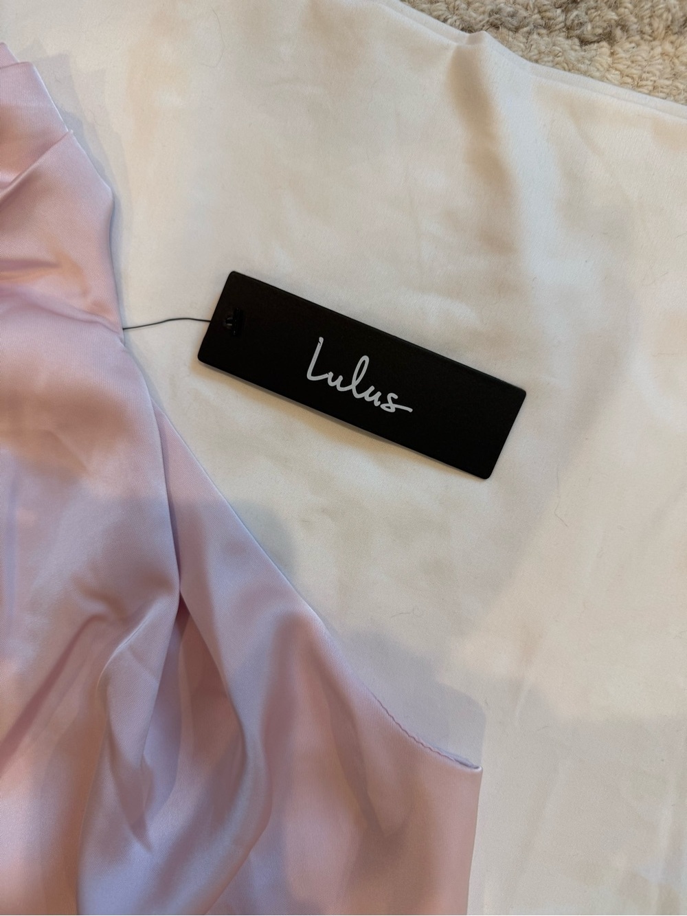 Lulus Blush Satin Asymmetrical Shoulder Midi Dress | Elegant Occasion Dress - XS - Picture 5 of 10